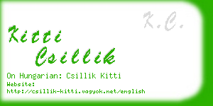 kitti csillik business card